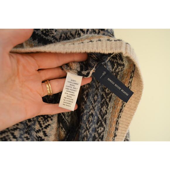 Banana Republic Wool Fair Isle Cardigan Jacket Size X Small - Picture 4 of 4